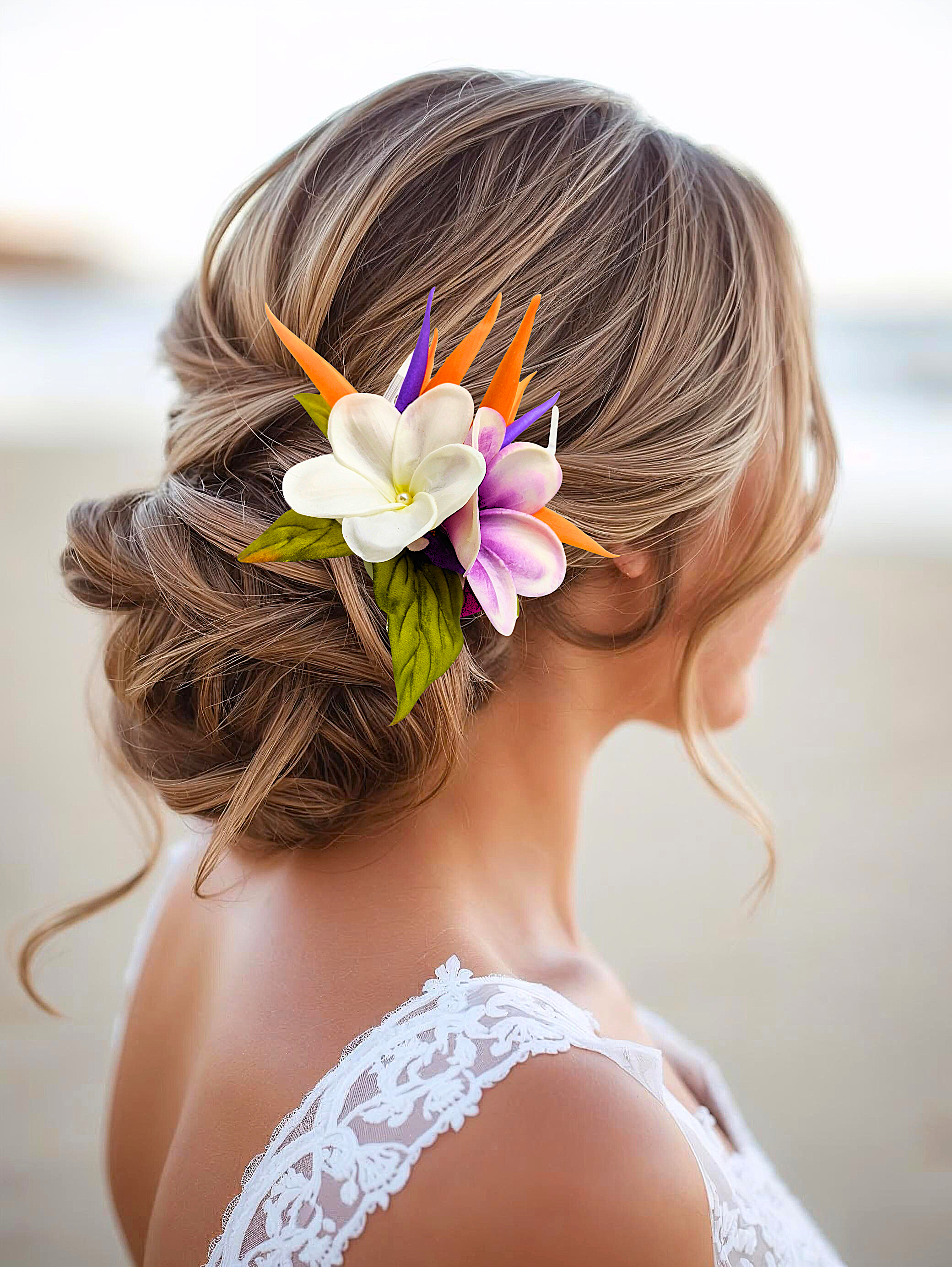 Bridal Hair Flower Accessory in Bright Jewel Tones created with